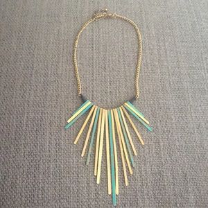 Gold and teal necklace